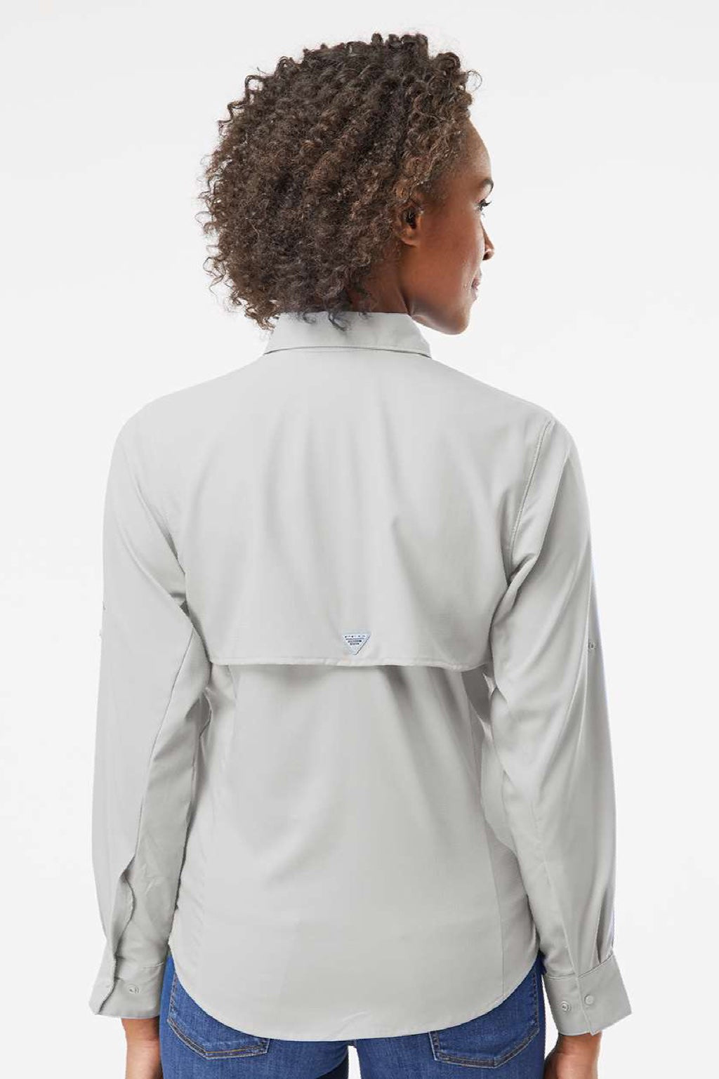Columbia 212465 Womens PFG Tamiami II Long Sleeve Button Down Shirt Cool Grey Model Back