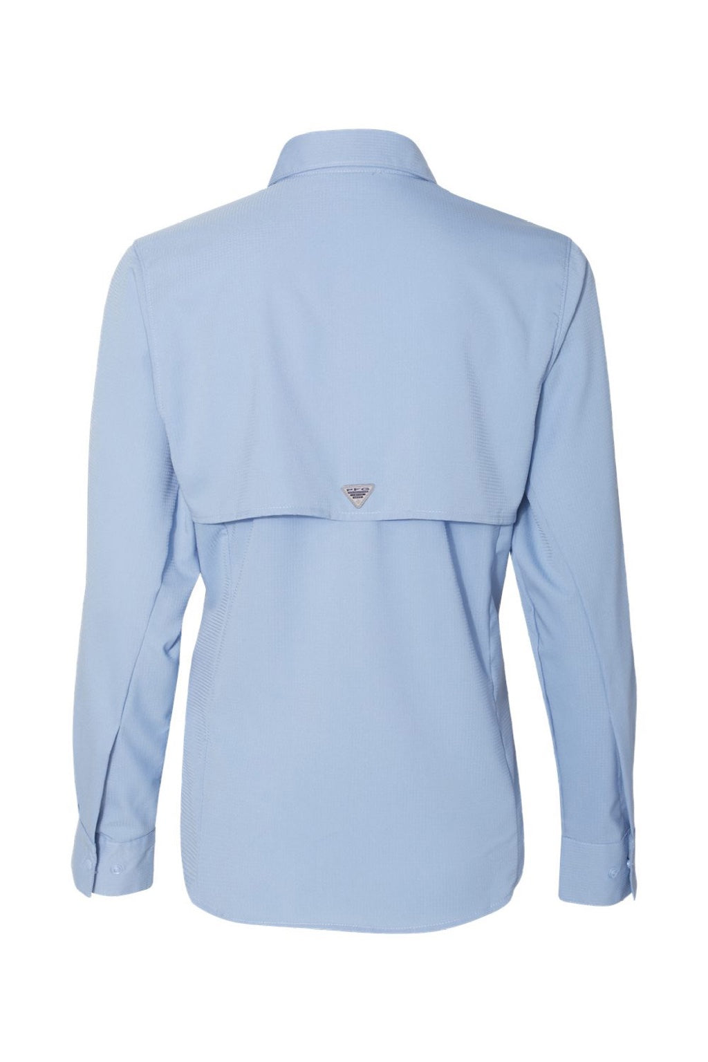 Columbia 212465 Womens PFG Tamiami II Long Sleeve Button Down Shirt Sail Blue Flat Back