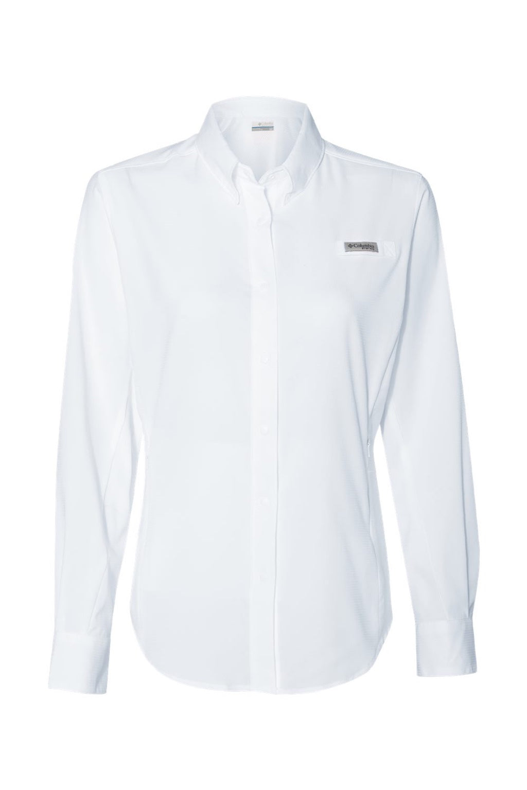 Columbia 212465 Womens PFG Tamiami II Long Sleeve Button Down Shirt White Flat Front