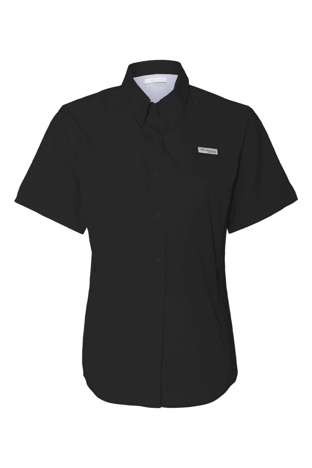 Columbia 212466 Womens PFG Tamiami II Short Sleeve Button Down Shirt Black Flat Front