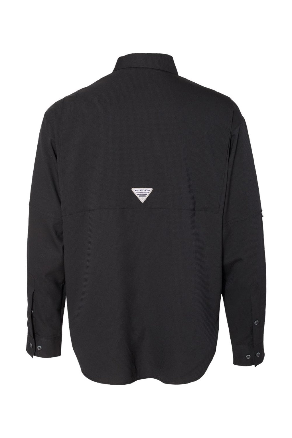 Columbia 212467 Mens PFG Tamiami II Long Sleeve Button Down Shirt w/ Double Pockets Black Flat Back