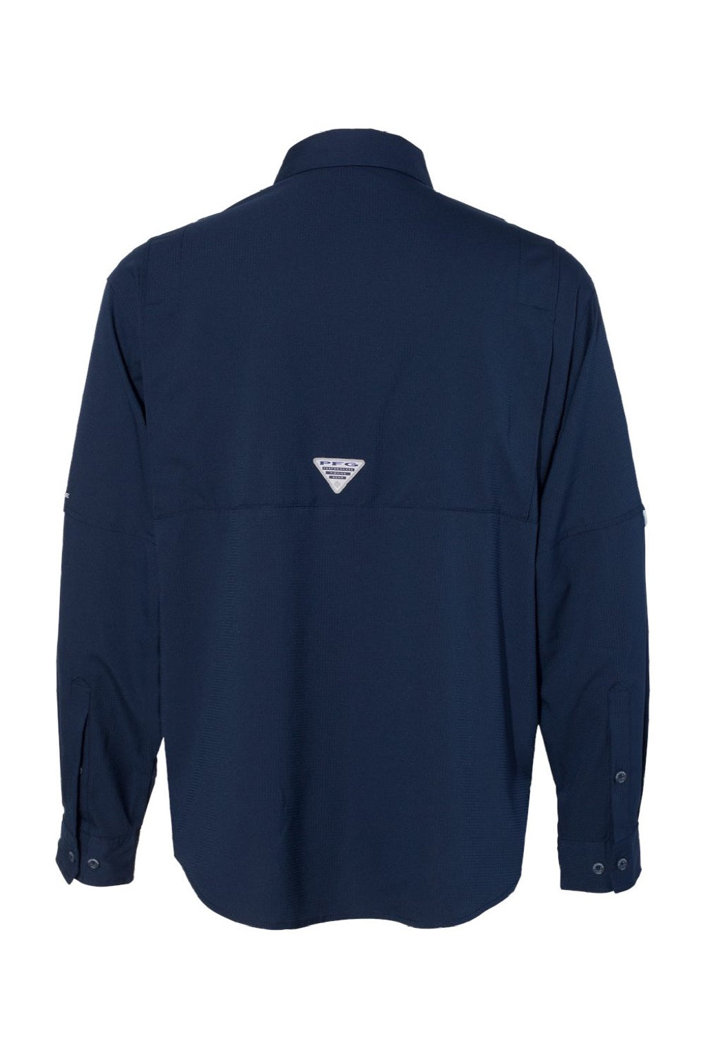 Columbia 212467 Mens PFG Tamiami II Long Sleeve Button Down Shirt w/ Double Pockets Collegiate Navy Blue Flat Back