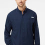 Columbia Mens PFG Tamiami II Moisture Wicking Long Sleeve Button Down Shirt w/ Double Pockets - Collegiate Navy Blue - Coming Soon