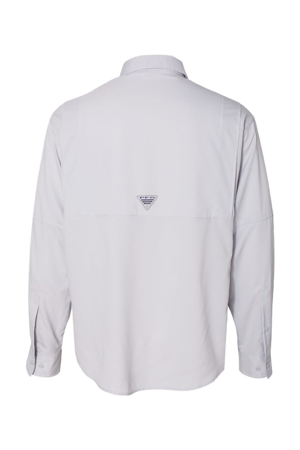 Columbia 212467 Mens PFG Tamiami II Long Sleeve Button Down Shirt w/ Double Pockets Cool Grey Flat Back