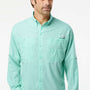 Columbia Mens PFG Tamiami II Moisture Wicking Long Sleeve Button Down Shirt w/ Double Pockets - Gulf Stream Green - Coming Soon