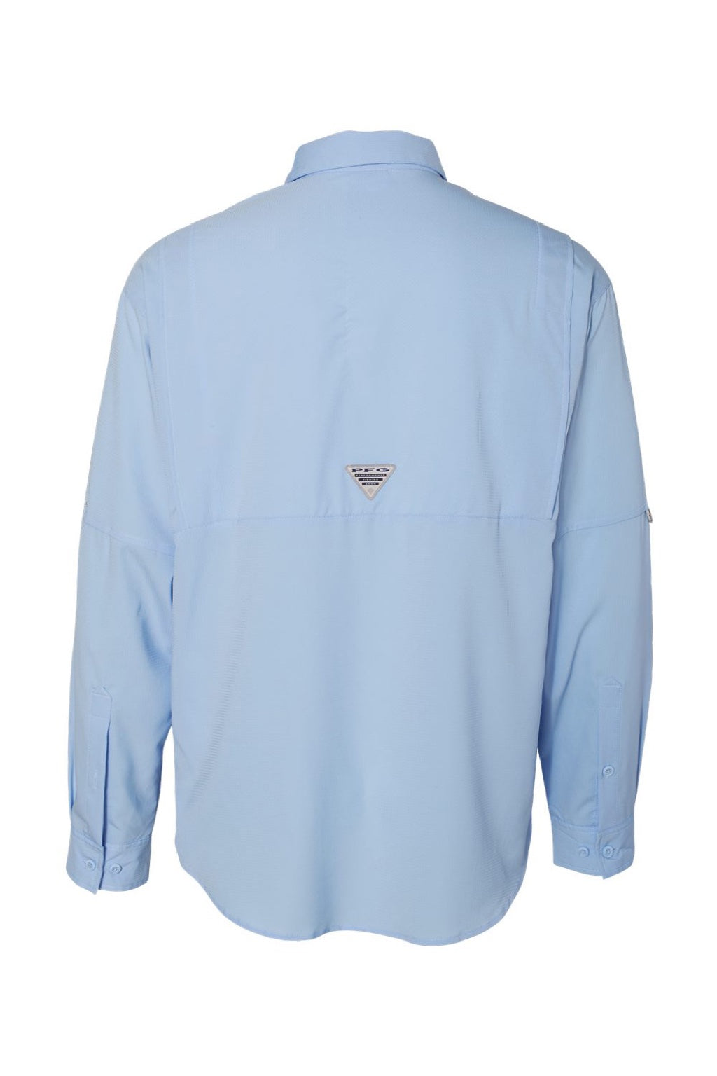 Columbia 212467 Mens PFG Tamiami II Long Sleeve Button Down Shirt w/ Double Pockets Sail Blue Flat Back