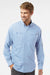 Columbia 212467 Mens PFG Tamiami II Long Sleeve Button Down Shirt w/ Double Pockets Sail Blue Model Front
