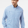 Columbia Mens PFG Tamiami II Moisture Wicking Long Sleeve Button Down Shirt w/ Double Pockets - Sail Blue - Coming Soon