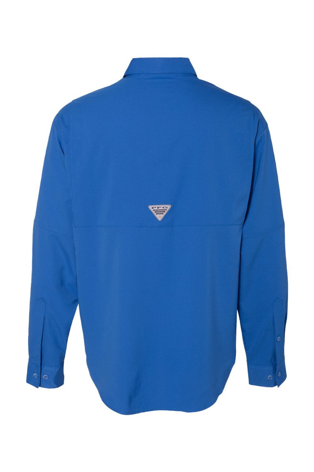 Columbia 212467 Mens PFG Tamiami II Long Sleeve Button Down Shirt w/ Double Pockets Vivid Blue Flat Back