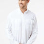 Columbia Mens PFG Tamiami II Moisture Wicking Long Sleeve Button Down Shirt w/ Double Pockets - White - Coming Soon