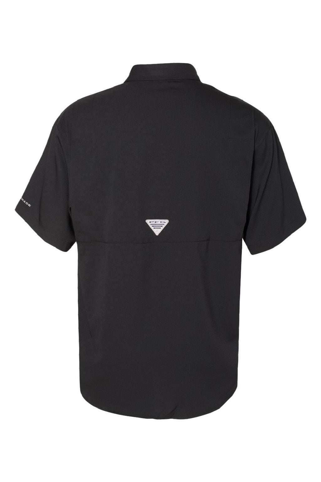 Columbia 212468 Mens PFG Tamiami II Short Sleeve Button Down Shirt w/ Double Pockets Black Flat Back