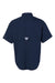 Columbia 212468 Mens PFG Tamiami II Moisture Wicking Short Sleeve Button Down Shirt w/ Double Pockets Collegiate Navy Blue Flat Back