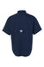 Columbia 212468 Mens PFG Tamiami II Short Sleeve Button Down Shirt w/ Double Pockets Collegiate Navy Blue Flat Back
