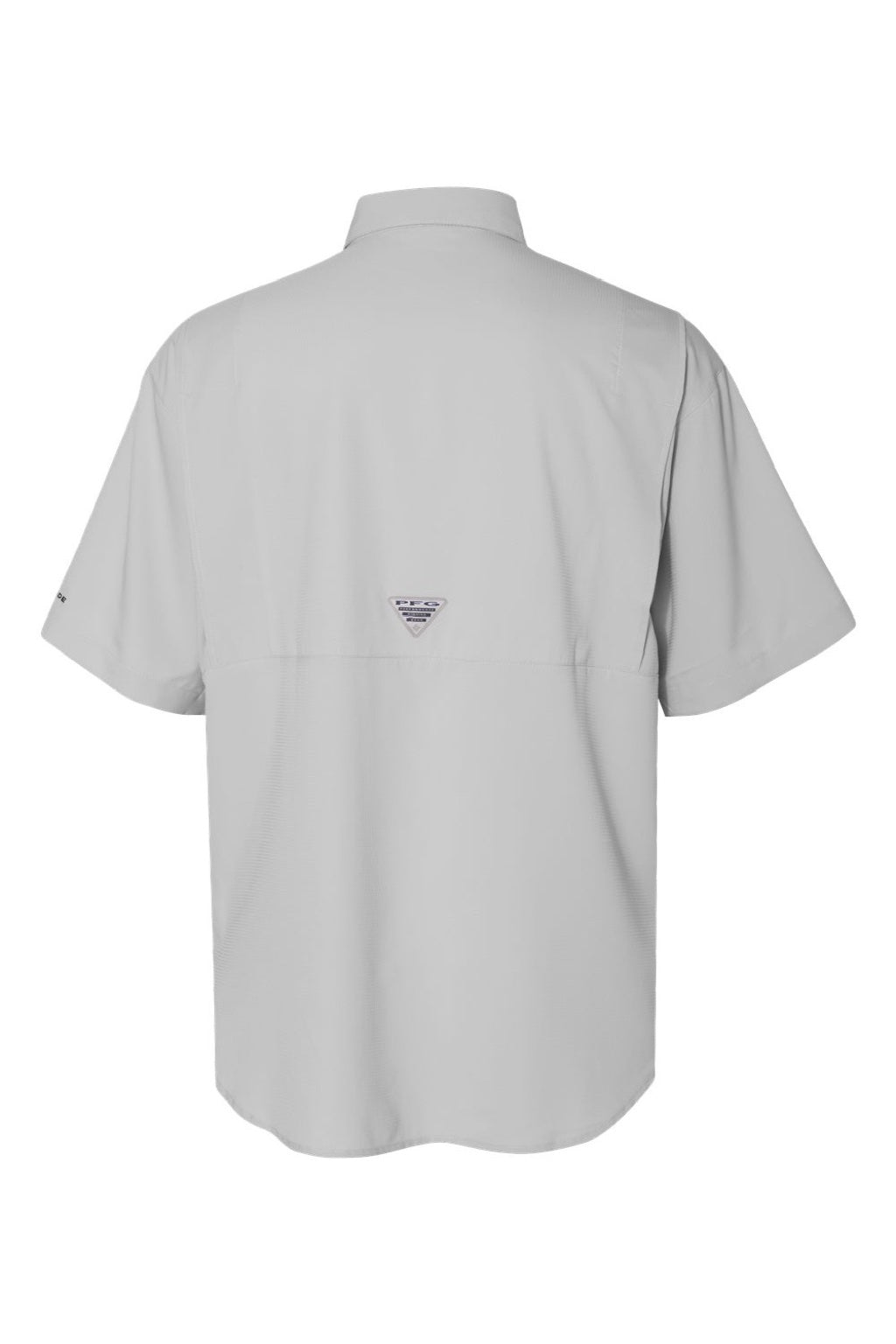 Columbia 212468 Mens PFG Tamiami II Short Sleeve Button Down Shirt w/ Double Pockets Cool Grey Flat Back