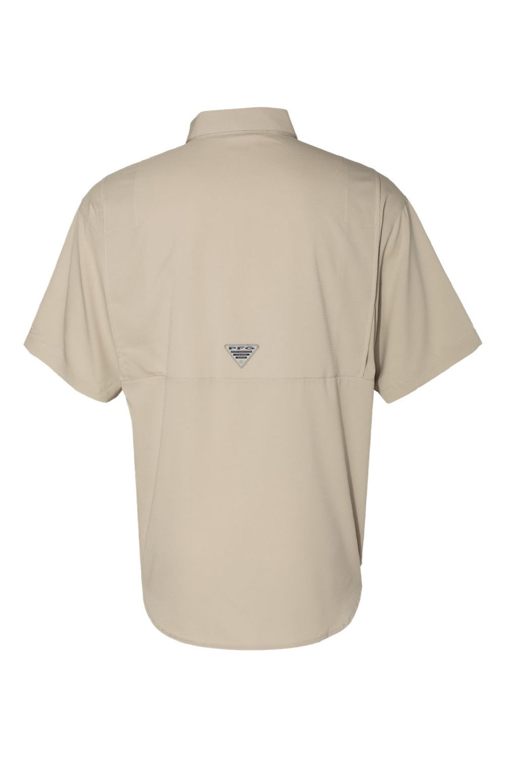 Columbia 212468 Mens PFG Tamiami II Short Sleeve Button Down Shirt w/ Double Pockets Fossil Flat Back