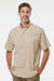 Columbia 212468 Mens PFG Tamiami II Short Sleeve Button Down Shirt w/ Double Pockets Fossil Model Front