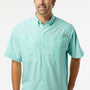 Columbia Mens PFG Tamiami II Moisture Wicking Short Sleeve Button Down Shirt w/ Double Pockets - Gulf Stream Green - Coming Soon