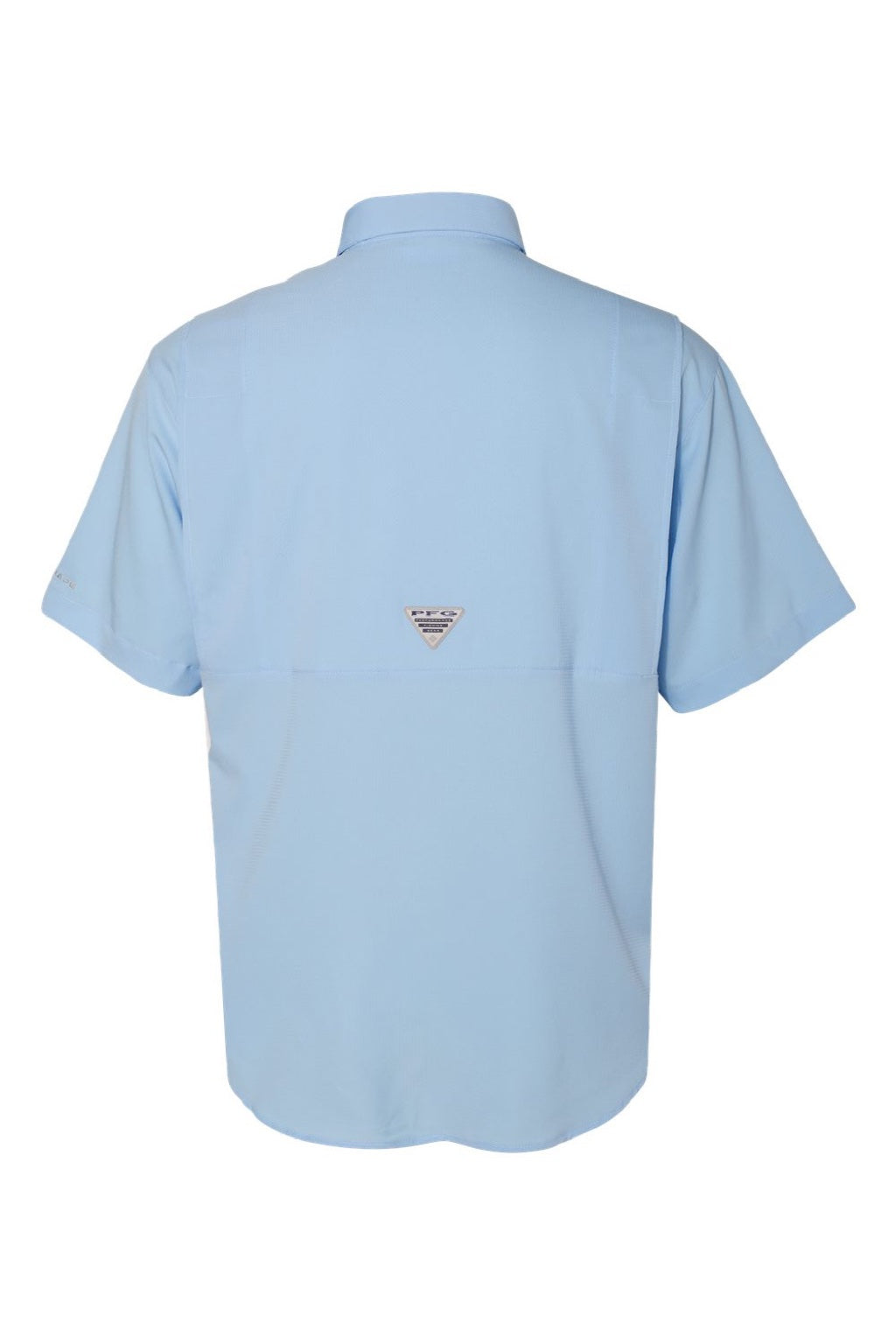 Columbia 212468 Mens PFG Tamiami II Short Sleeve Button Down Shirt w/ Double Pockets Sail Blue Flat Back
