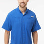 Columbia Mens PFG Tamiami II Moisture Wicking Short Sleeve Button Down Shirt w/ Double Pockets - Vivid Blue - Coming Soon