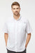 Columbia 212468 Mens PFG Tamiami II Short Sleeve Button Down Shirt w/ Double Pockets White Model Front