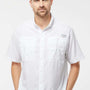 Columbia Mens PFG Tamiami II Moisture Wicking Short Sleeve Button Down Shirt w/ Double Pockets - White - Coming Soon