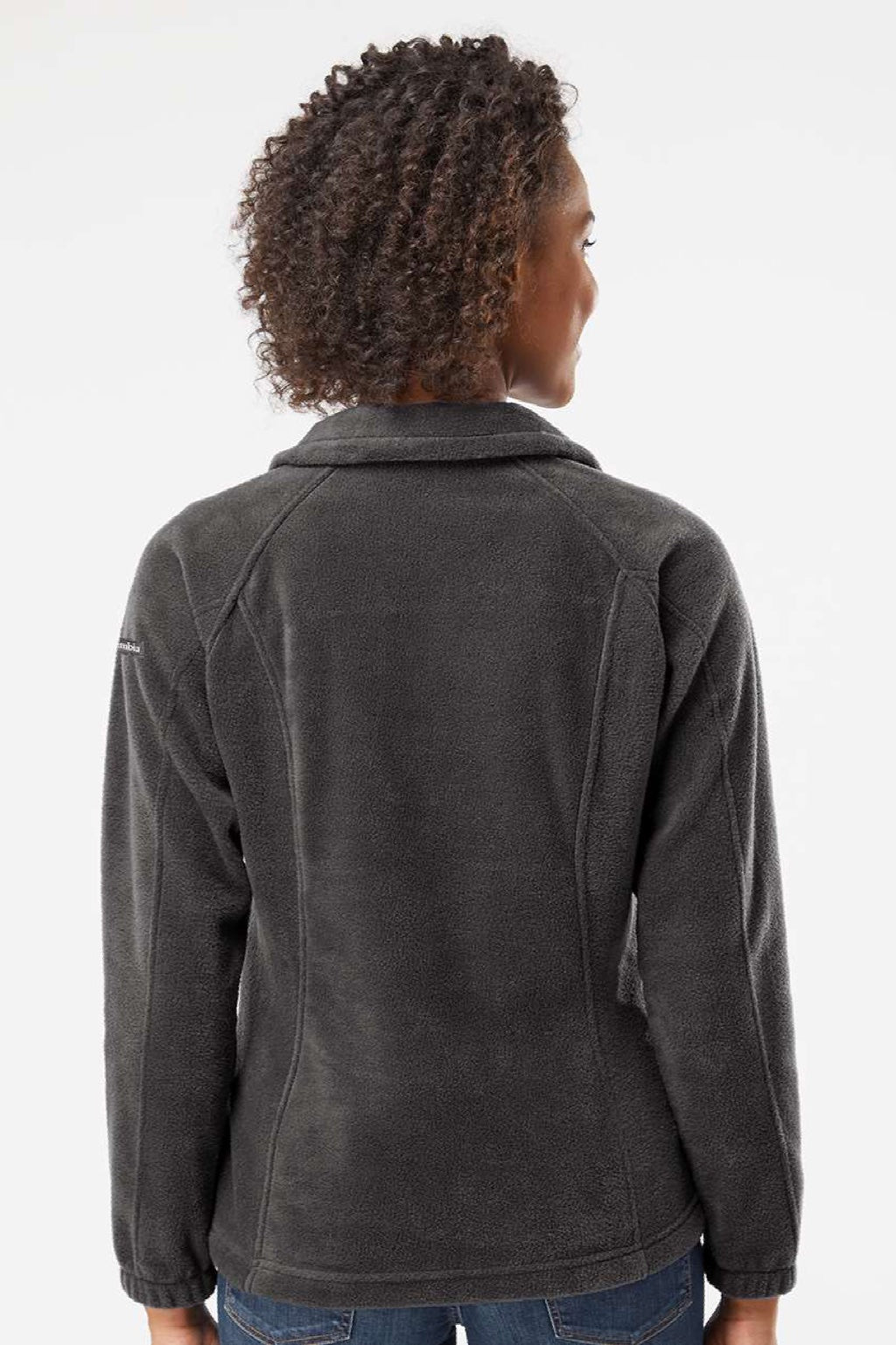 Columbia 212470 Womens Benton Springs Fleece Full Zip Jacket Heather Charcoal Grey Model Back