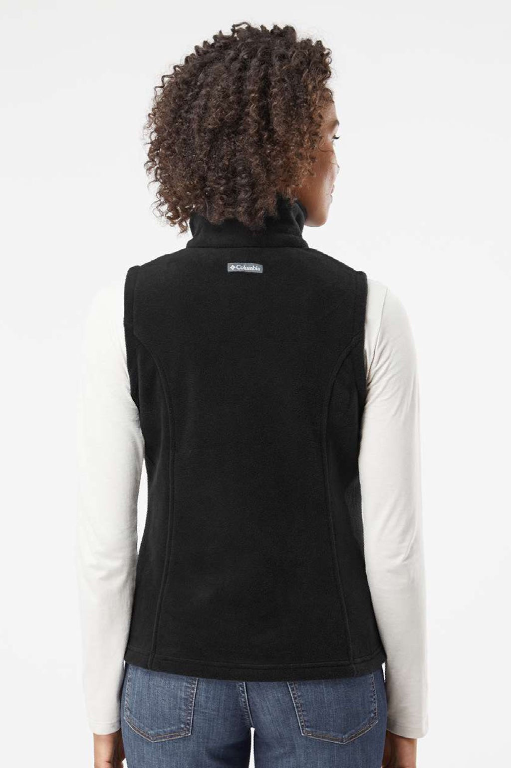 Columbia 212471 Womens Benton Springs Fleece Full Zip Vest Black Model Back