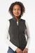 Columbia 212471 Womens Benton Springs Fleece Full Zip Vest Heather Charcoal Grey Model Front