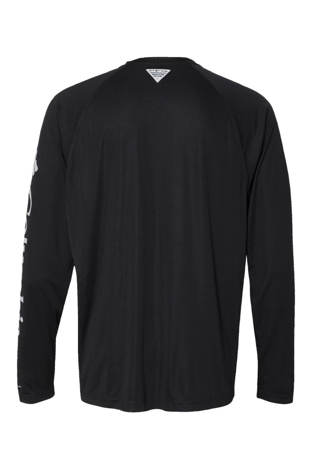 Columbia 212472 Mens PFG Terminal Tackle Long Sleeve Crewneck T-Shirt Black/Cool Grey Flat Back