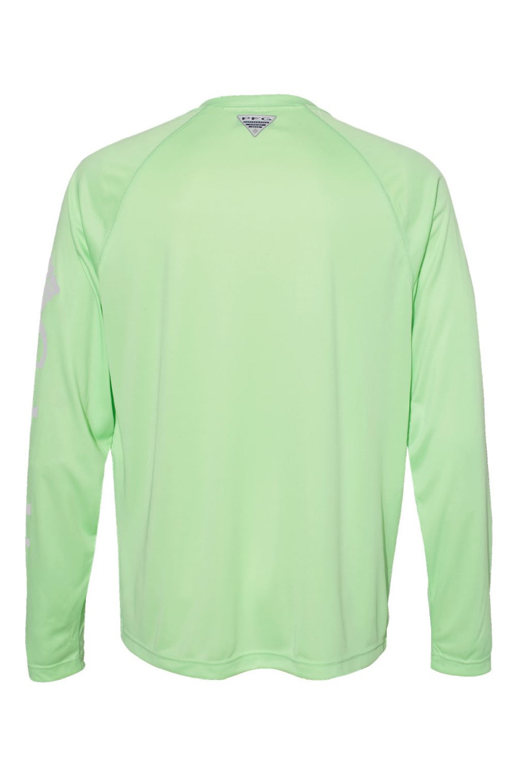 Columbia 212472 Mens PFG Terminal Tackle Long Sleeve Crewneck T-Shirt Key West Green/Cool Grey Flat Back