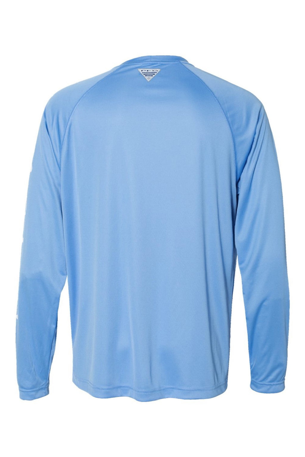 Columbia 212472 Mens PFG Terminal Tackle Long Sleeve Crewneck T-Shirt White Cap Blue/White Flat Back