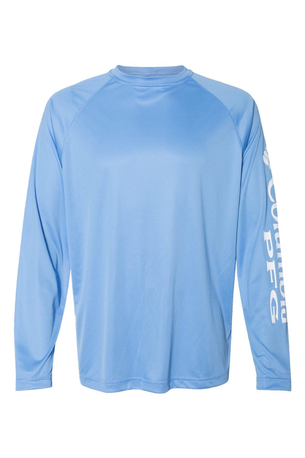 Columbia 212472 Mens PFG Terminal Tackle Long Sleeve Crewneck T-Shirt White Cap Blue/White Flat Front