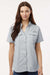 Columbia 212473 Womens PFG Bahama Short Sleeve Button Down Shirt w/ Double Pockets Cool Grey Model Front