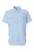 Columbia 212473 Womens PFG Bahama Short Sleeve Button Down Shirt w/ Double Pockets Sail Blue Flat Front