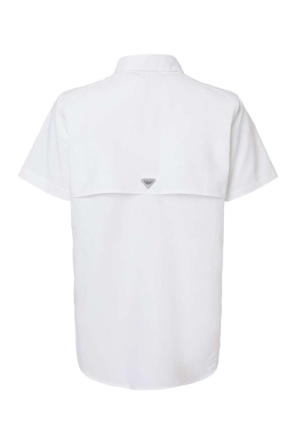 Columbia 212473 Womens PFG Bahama Short Sleeve Button Down Shirt w/ Double Pockets White Flat Back