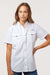 Columbia 212473 Womens PFG Bahama Short Sleeve Button Down Shirt w/ Double Pockets White Model Front