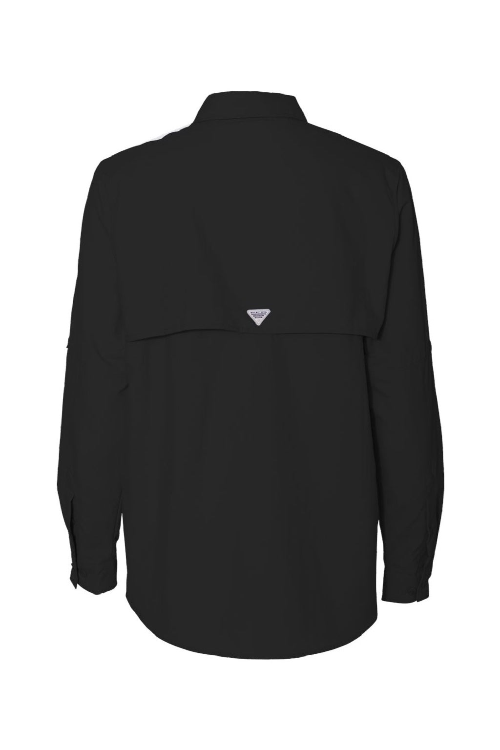 Columbia 212474 Womens PFG Bahama Long Sleeve Button Down Shirt w/ Double Pockets Black Flat Back
