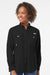 Columbia 212474 Womens PFG Bahama Long Sleeve Button Down Shirt w/ Double Pockets Black Model Front