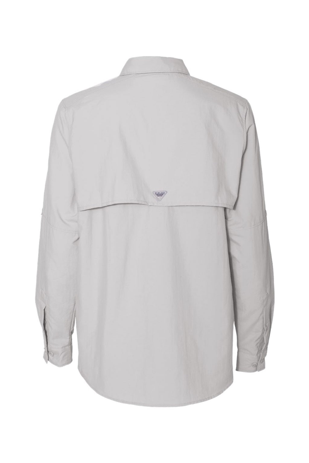 Columbia 212474 Womens PFG Bahama Long Sleeve Button Down Shirt w/ Double Pockets Cool Grey Flat Back