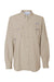 Columbia 212474 Womens PFG Bahama Long Sleeve Button Down Shirt w/ Double Pockets Fossil Flat Front