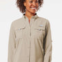 Columbia Womens PFG Bahama UPF 50+ Long Sleeve Button Down Shirt w/ Double Pockets - Fossil - NEW