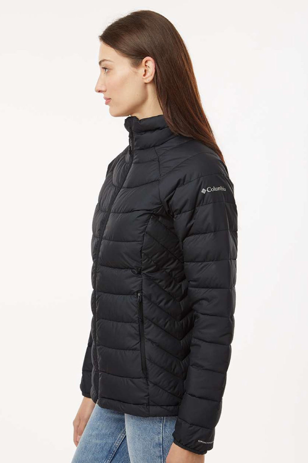 Columbia 212490 Womens Powder Lite II Full Zip Jacket Black Model Side