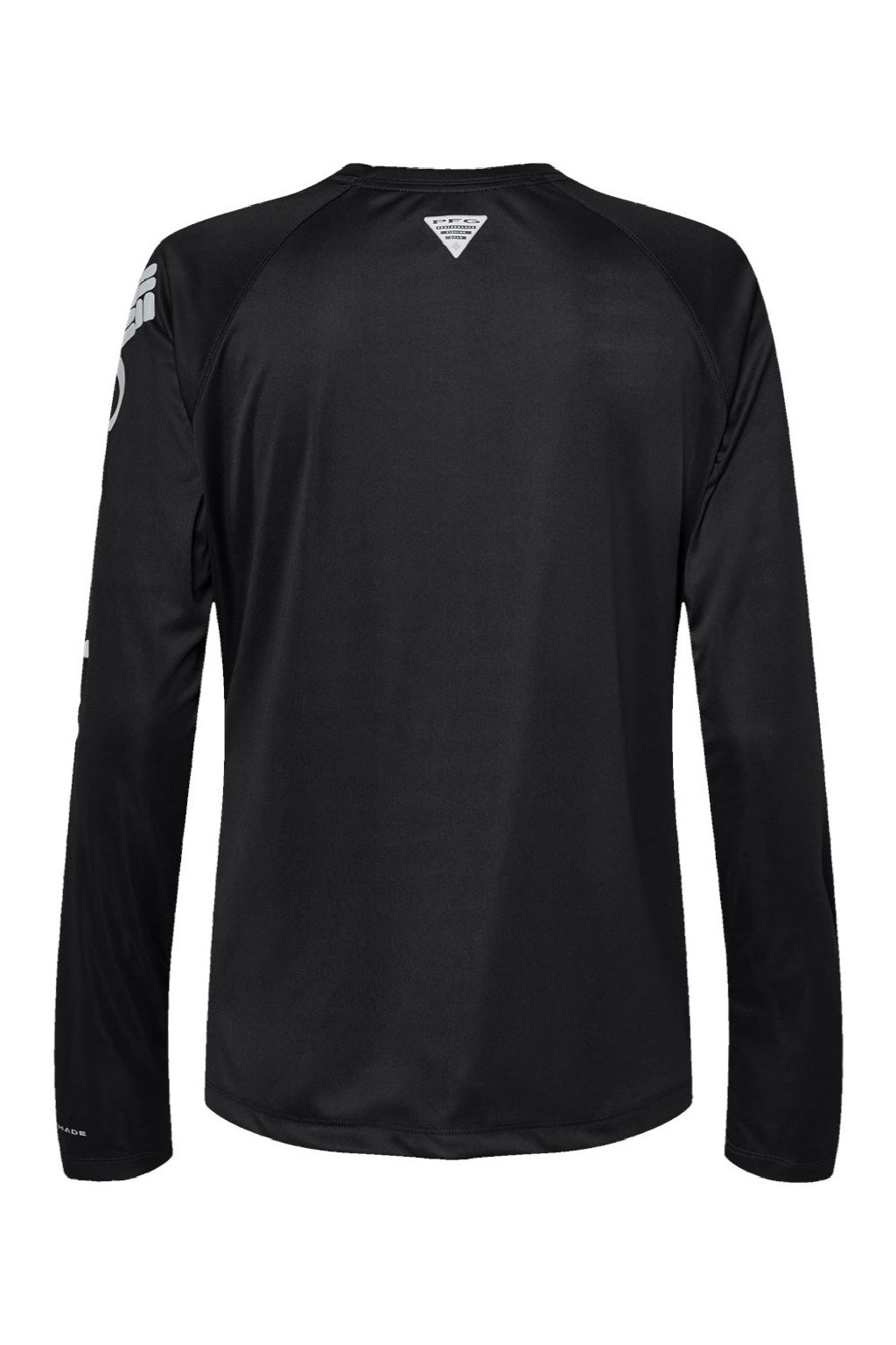 Columbia 212485 Womens PFG Tidal II Long Sleeve Crewneck T-Shirt Black/Cirrus Grey Flat Back