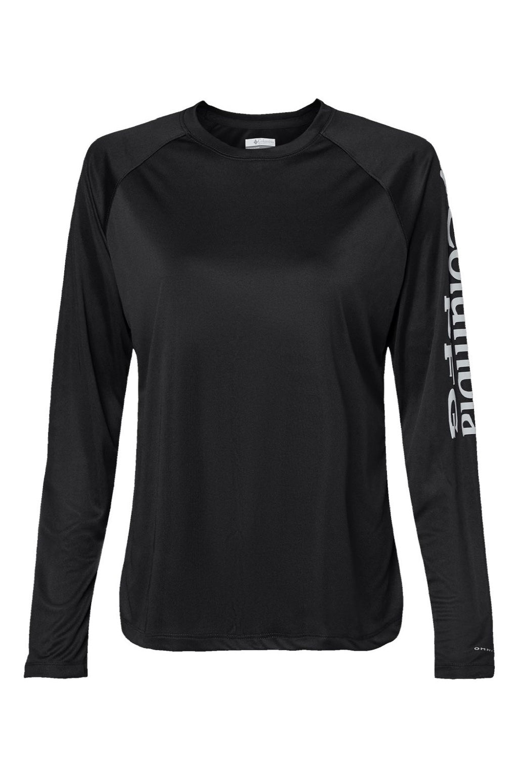 Columbia 212485 Womens PFG Tidal II Long Sleeve Crewneck T-Shirt Black/Cirrus Grey Flat Front
