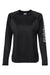 Columbia 212485 Womens PFG Tidal II Long Sleeve Crewneck T-Shirt Black/Cirrus Grey Flat Front