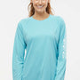 Columbia Womens PFG Tidal II Moisture Wicking Long Sleeve Crewneck T-Shirt - Clear Blue/White - New