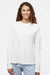 Columbia 212485 Womens PFG Tidal II Long Sleeve Crewneck T-Shirt White/Cirrus Grey Model Front