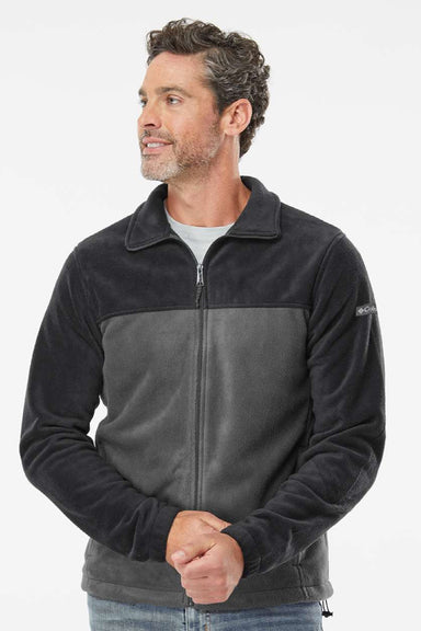 Columbia 212478 Mens Steens Mountain 2.0 Full Zip Jacket Black/Grill Grey Model Front