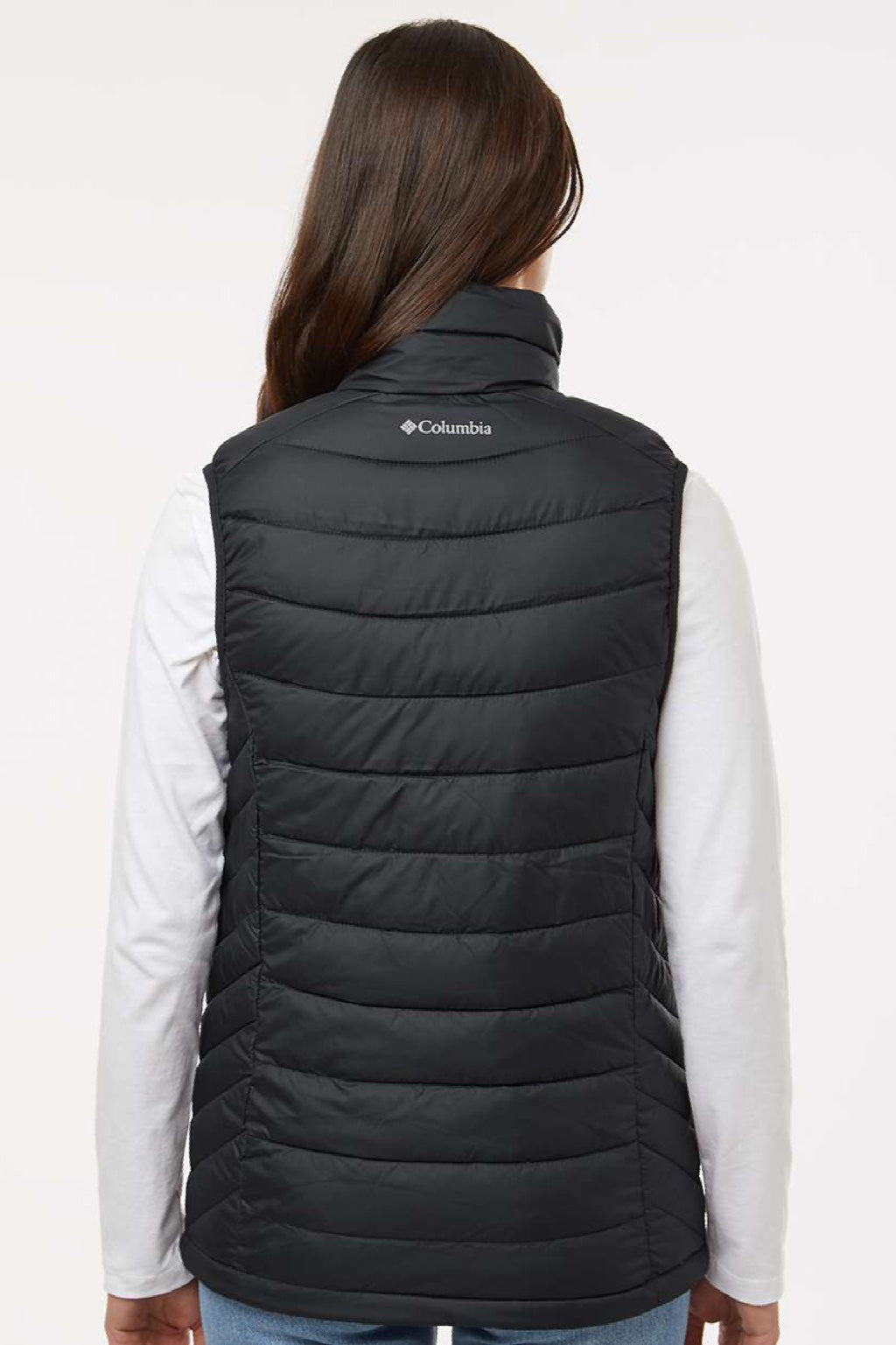 Columbia 212492 Womens Powder Lite Full Zip Vest Black Model Back