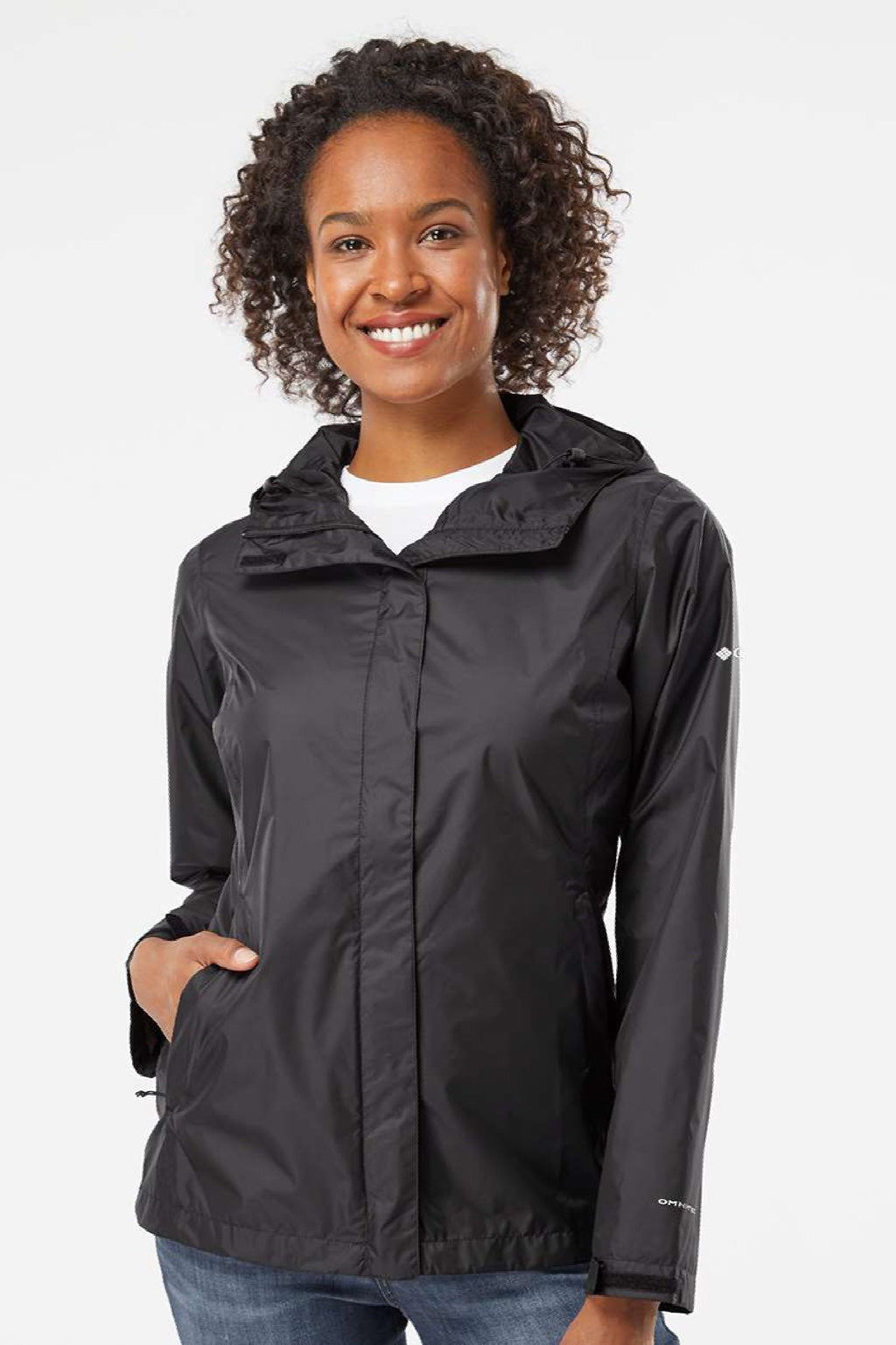 Columbia 212481 Mens Arcadia II Full Zip Hooded Jacket Black Model Front